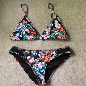 forever21 mesh floral swimsuit